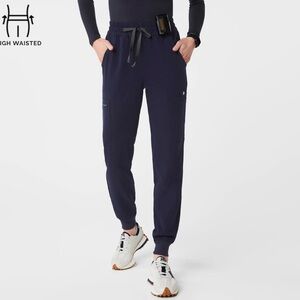 Figs High Waisted Uman Relaxed Jogger Scrub Pants Navy Size XL